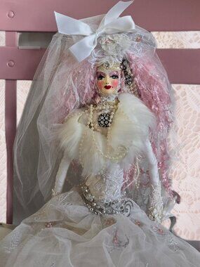Vintage Handmade Victorian-style Bridal Doll Coquette Fairycore
